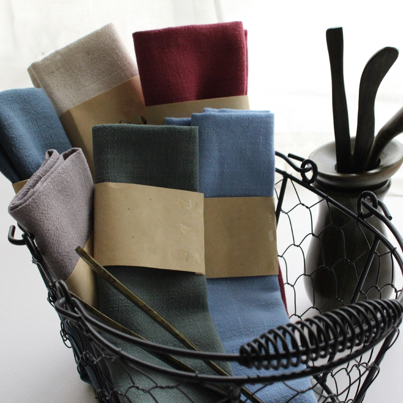 

5pcs Foreign trade pure cotton tea towel napkin cloth super absorbent cotton plain baked fabric kitchen towel