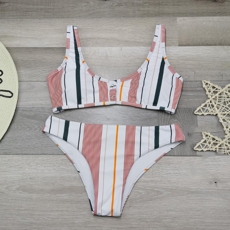 

2020 Bikinis Set Womens Swimming Costume Padded Swimsuit Monokini Push Up Bikini Sets Push-up Padded Stripe Beachwear Swimsuit