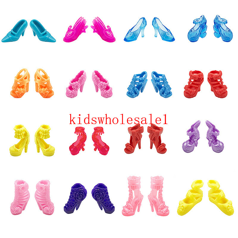 10Pairs Doll Shoes High Heel Sandals for Doll Princess Color Random*-*