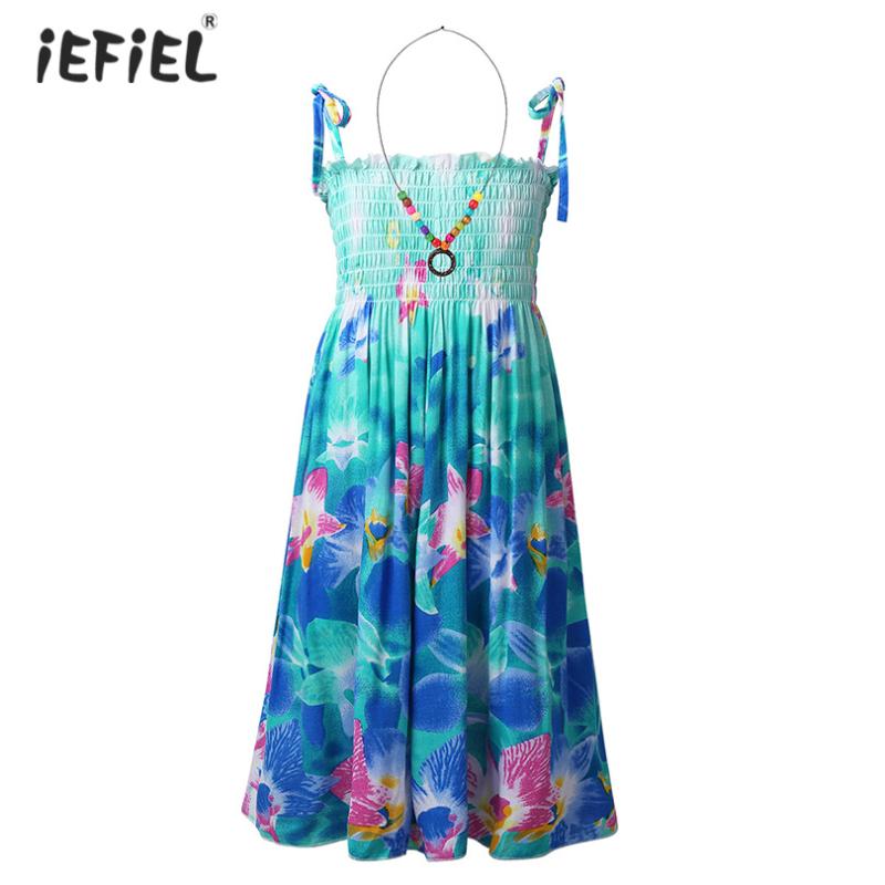 

Kids Girls Princess Dress Bohemian Style Floral Printed Spaghetti Shoulder Straps Sundress Holiday Beach Dress Child Photographs, Blue