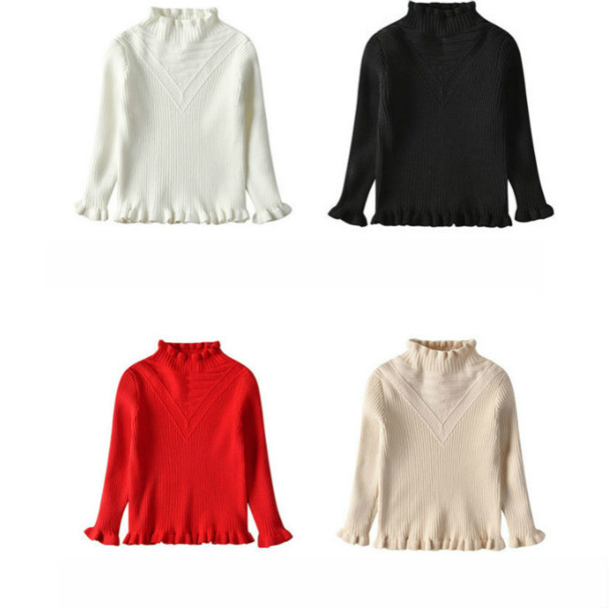 

New Kids Fashion Sweaters Children Solid Color Sweater Girls Casual Laciness Tops 2020 New Trend Fashion Style, Pink
