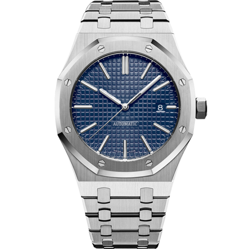

Top quality men watch 41mm automatic mechanical watches Super perfect classic style stainless steel strap waterproof wristwatches, Silver bule