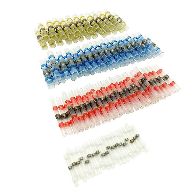 

Newest 50pcs Solder Seal Wire Connector Sopoby Solder Seal Heat Shrink BuConnectors Terminals Copper(23Red 12Blue 10White 5Ye