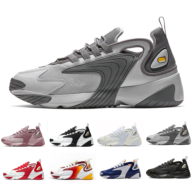 

2019 Rainbow Grey White Red Zoom 2K M2K men running shoes Royal Blue Purple Triple Black mens women sports sneaker 5.5-11, Black white