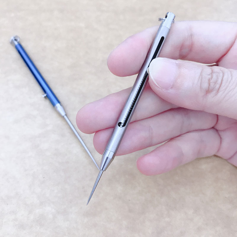 

Titanium TC4 push-pull Style Tactical Toothpick Cartridge Portable Spring Hidden Toothpick Multi Outdoor Defense Key Chains EDC Tool