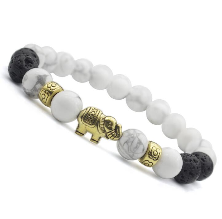 

8 mm Imported White Pine Elephant Bracelet The Best Gift for Valentine's Day 2 colors free shipping