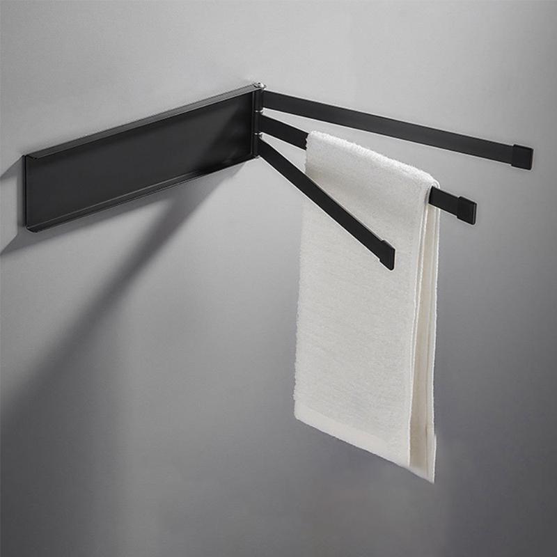 

Three-layer Aluminum Towel Rack Wall Mounted Folding Bar Kitchen Bathroom Rotatable Washcloth Hanger Rag Holder, 02