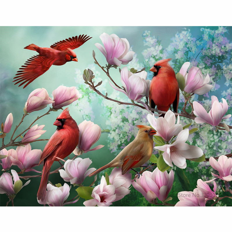 

CHUNXIA Framed DIY Painting By Numbers Colorful Bird Acrylic Painting Modern Picture Home Decor For Living Room 40x50cm RA3359