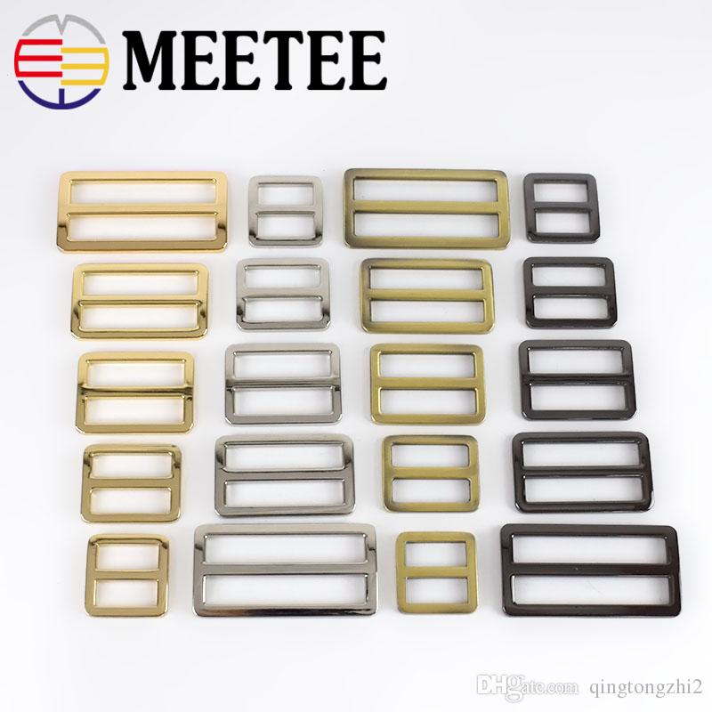 

Meetee 2/25/32/37/50mm Webbing Straps Metal Slider Adjustable Buckles Bag Shoes Clothes Leather Belt Ring Part Accessory F4-4
