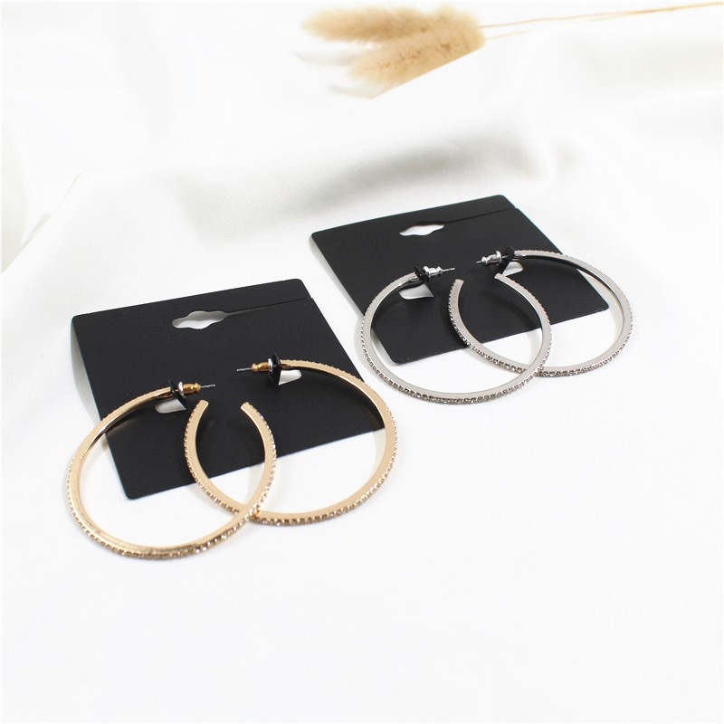 

Hoop & Huggie Japanese And Korean Style Earrings Set Crystal Simple Atmosphere