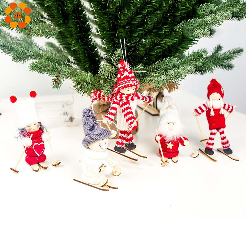 

1PC Cute Girl/Santa Claus/Snowman Christmas Doll Pendant For Home Christmas Party Xmas Tree Ornaments Kids Gifts Decorations