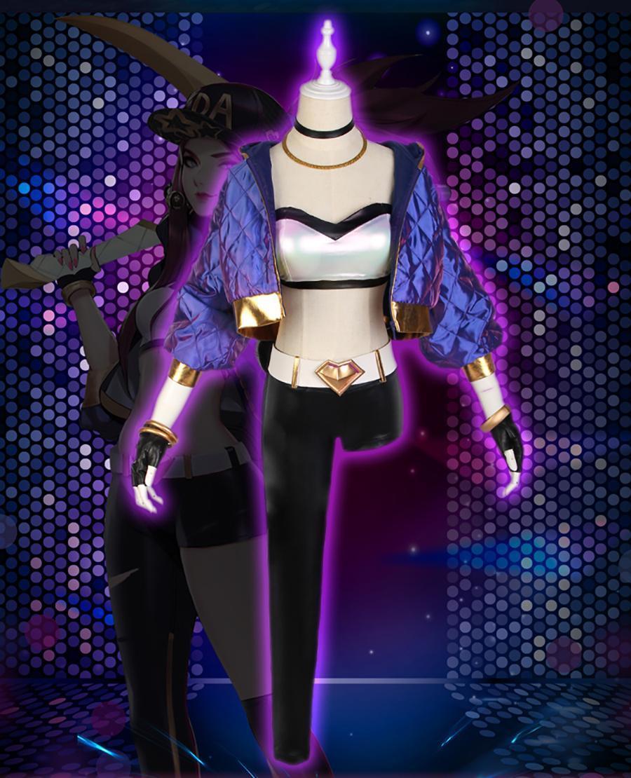 

LOL League of Legends KDA Akali Cosplay Costume Baseball Coat Full set