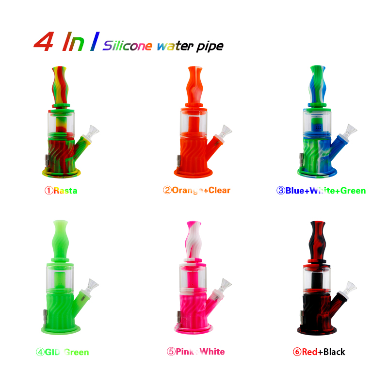 

Glass water bongs New 4 in 1 Silicone & Glass Dab Rig Nectar Collector Kit with Titanium Tip