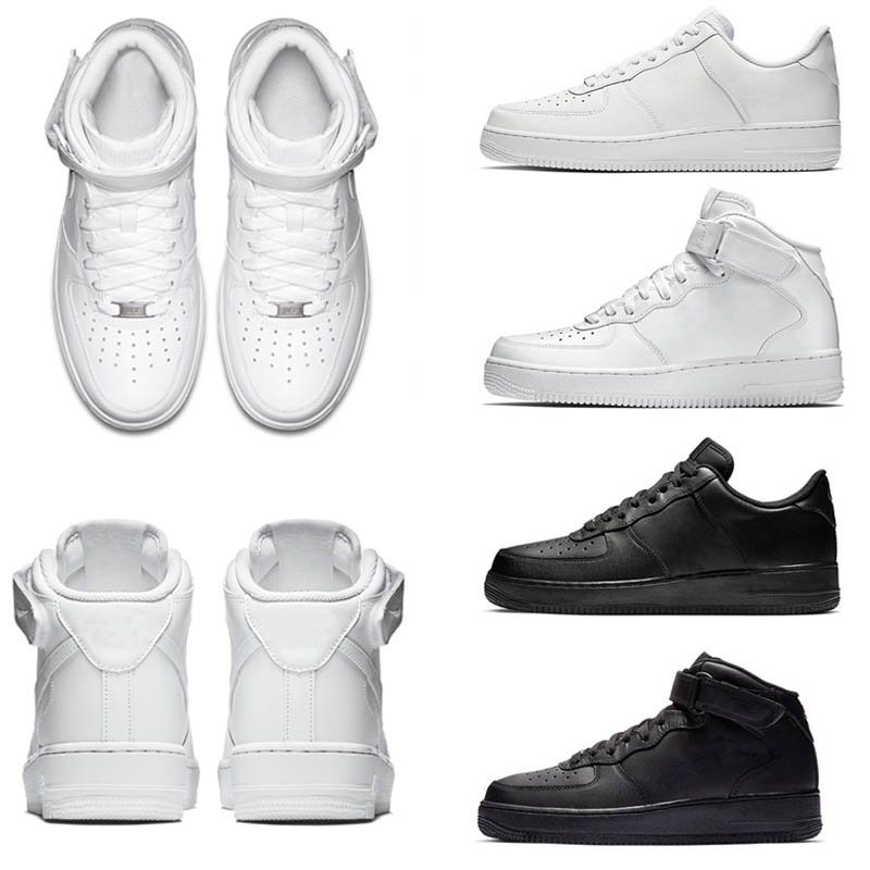 

Running Shoes Classical All White Black Gray Low High Cut Women Men Sports Sneakers One Skate Shoes US 5.5-12, 03