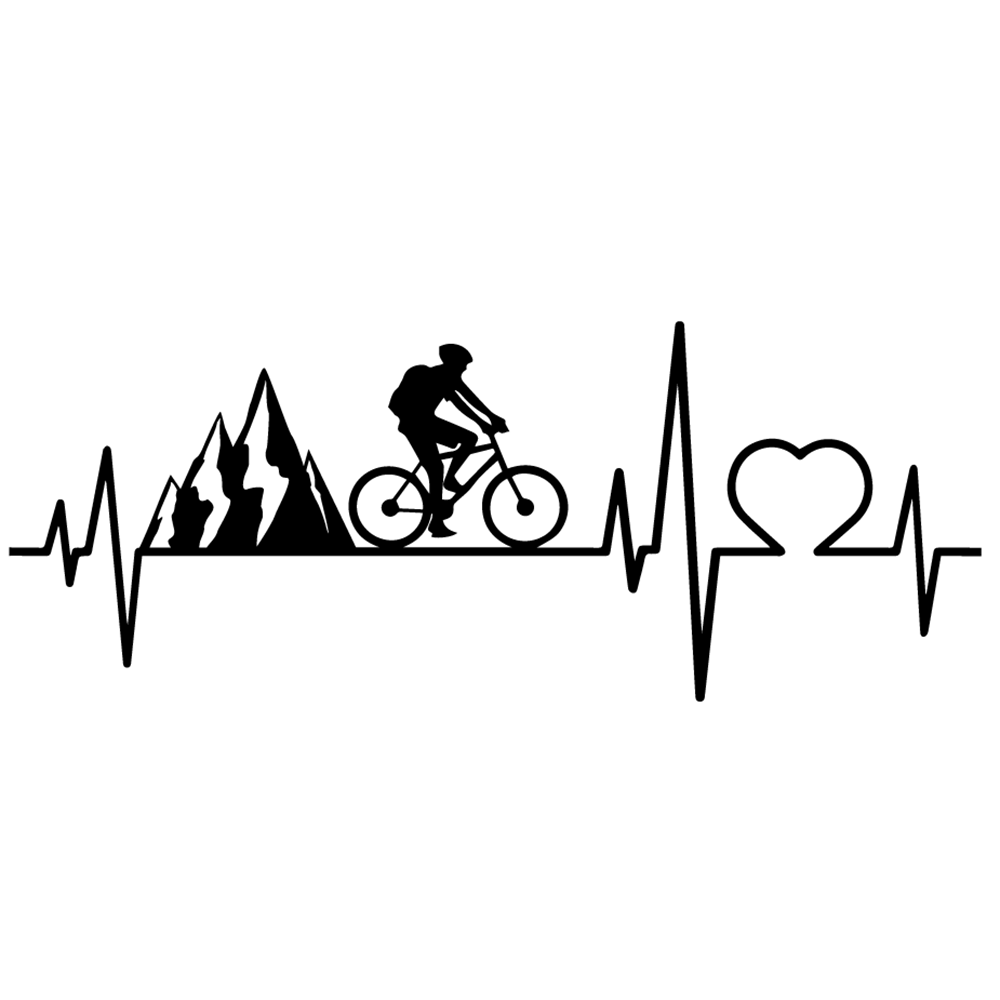 

16*6.2cm Mountainbike Heartbeat Sticker Handsome And Cool Stickers Car Accessories Motorcycle Helmet Car Styling Car Sticker, Color