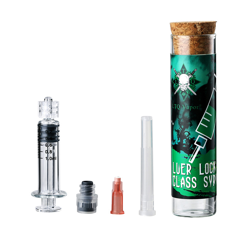 

Luer Lock Glass Syringe 2ml 1ml injector Original LTQ Vapor with measurement mark tip needle fit vape cartridges e cigarette Filling Tool
