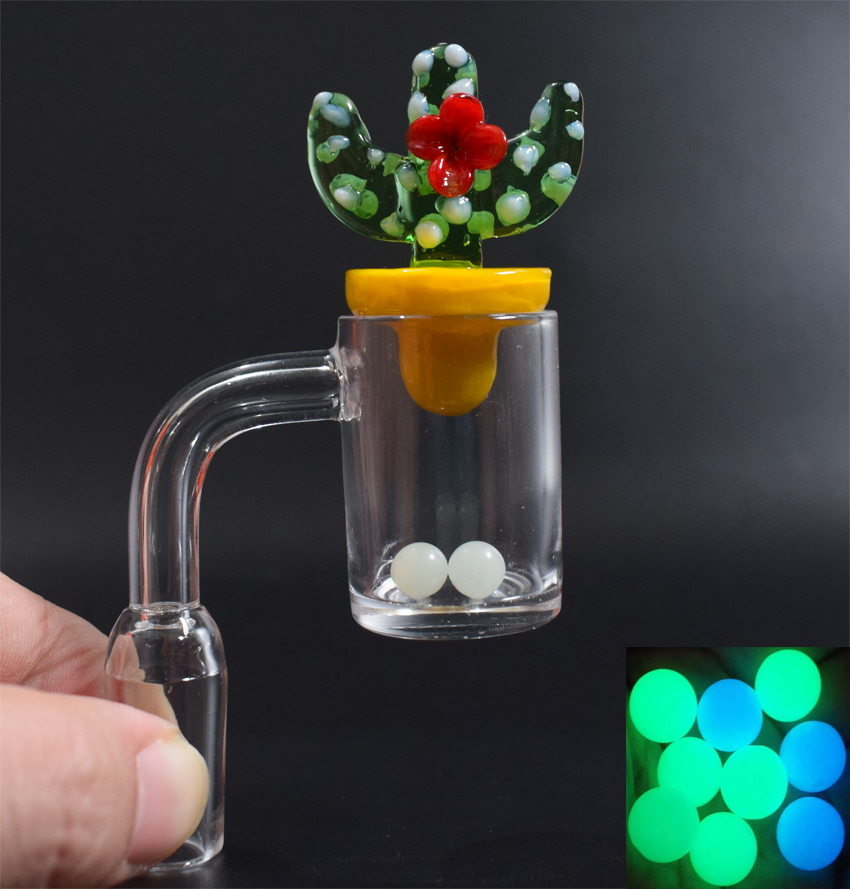 

Factory Price Colored Glass Cactus Duck Carb Cap Luminous Terp Pearl Ball For Quartz Banger Nail Dome Dab Smoking Accessories Oil Rigs Bongs