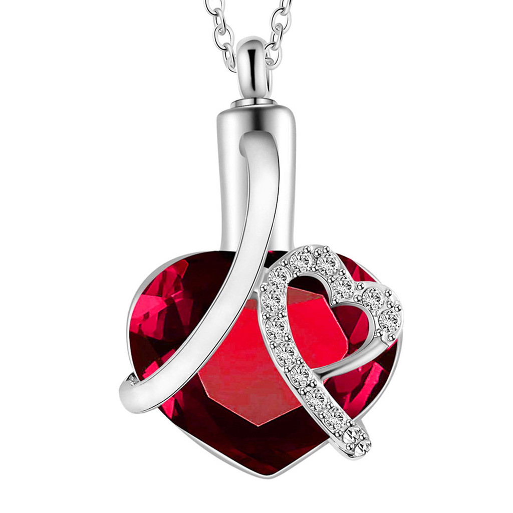 

Commemorative Heart Shaped Necklace Openable Hair Pendant, Ash Storage