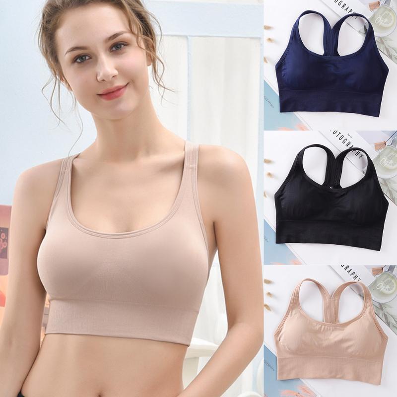

Women Wire Free Sexy Running Push Up High Elastic Seamless X Shape Back Workout Sports Bra Yoga Fitness Removeable Pads Fast Dry, Black