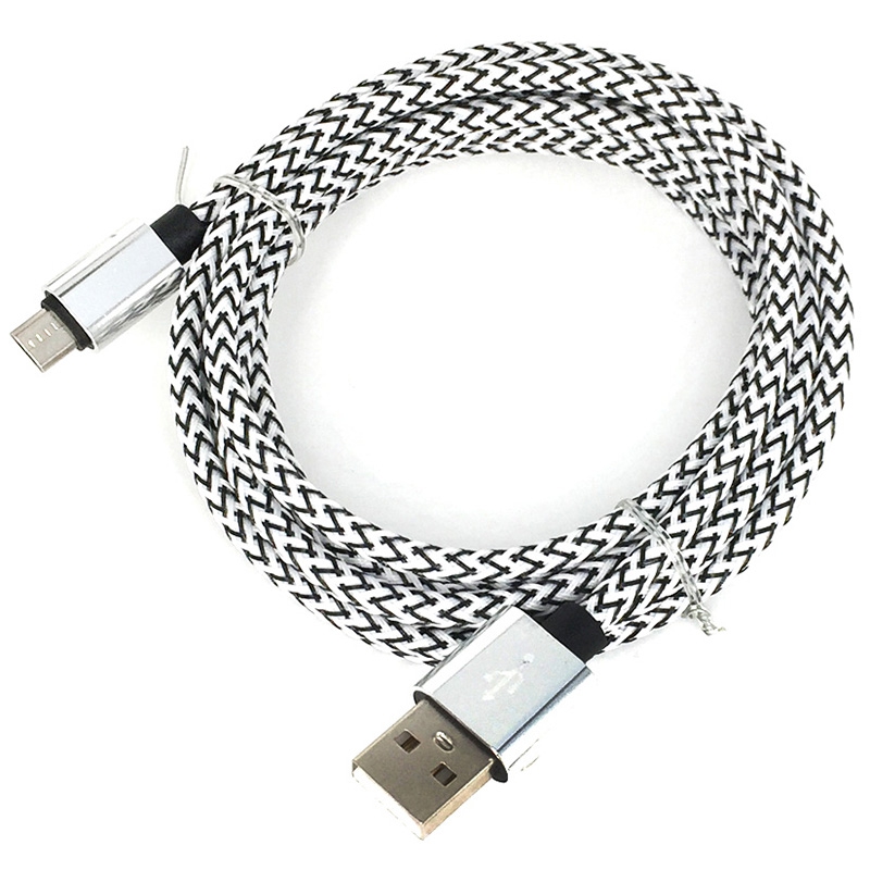 

2 Meter Nylon Micro USB Cable Fast Charge Wire, Red