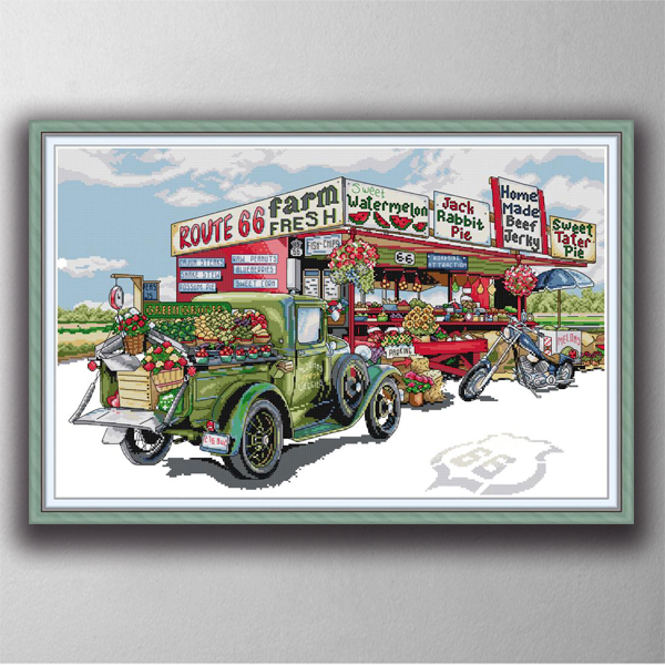 

Fruit cart Handmade Cross Stitch Craft Tools Embroidery Needlework sets counted print on canvas DMC 14CT /11CT
