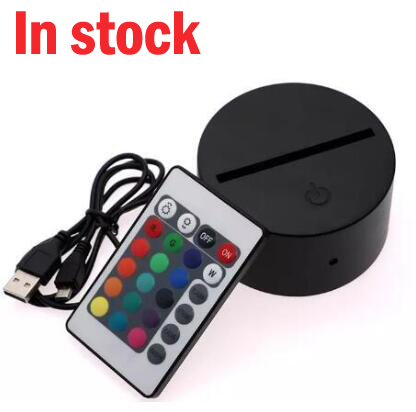 

LED Lamp Base For 3D Illusion Acrylic Light 3pcs Battery DC 5V RGB Touch Switch Acrylic Led Base with remote control
