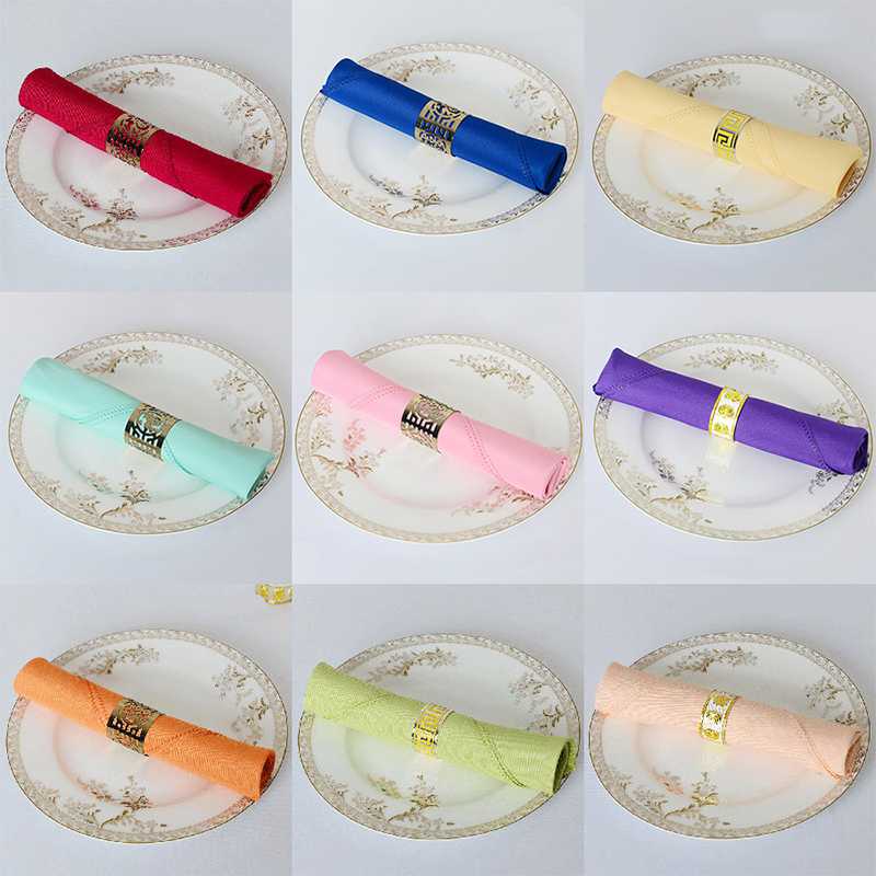 

10PC Multicolor Table Napkin Plain Polyester Napkin For Wedding Hotel And Restaurant Table Decoration Wrinkle Stain Resistant