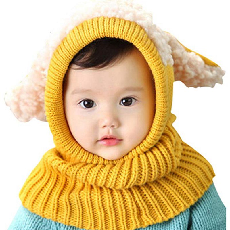 

New 6-36M Newborn Kids Baby Boy Girl Hat Winter Warm Knit Bobble Cap Scarf, Blue;gray