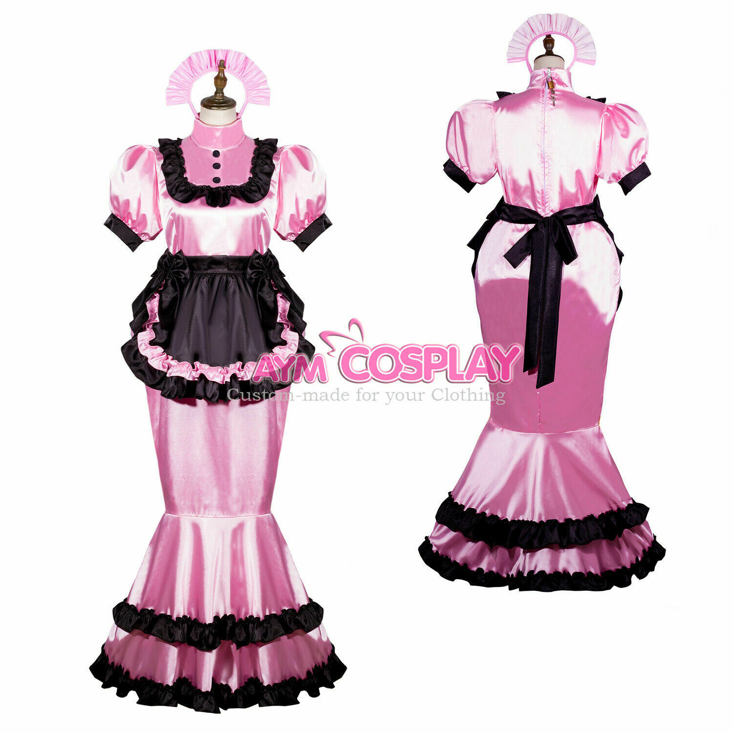 PVC Femdom sissy maid Black dress cross dressers Tailor-made