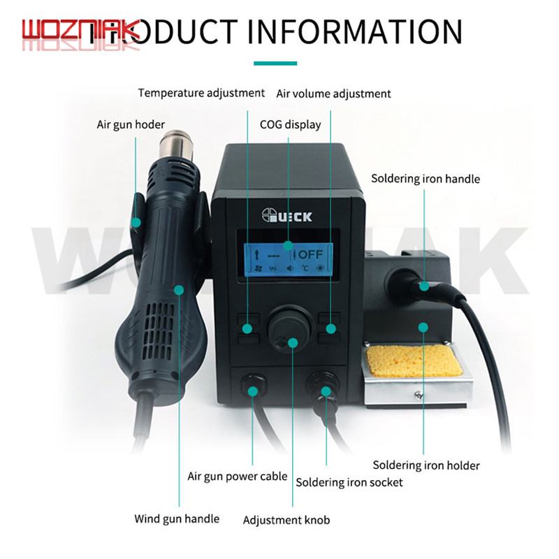 

QUICK 715 2in1 rework and soldering station equal to QUICK 2008 air gun and 936A soldering iron combination Repair work