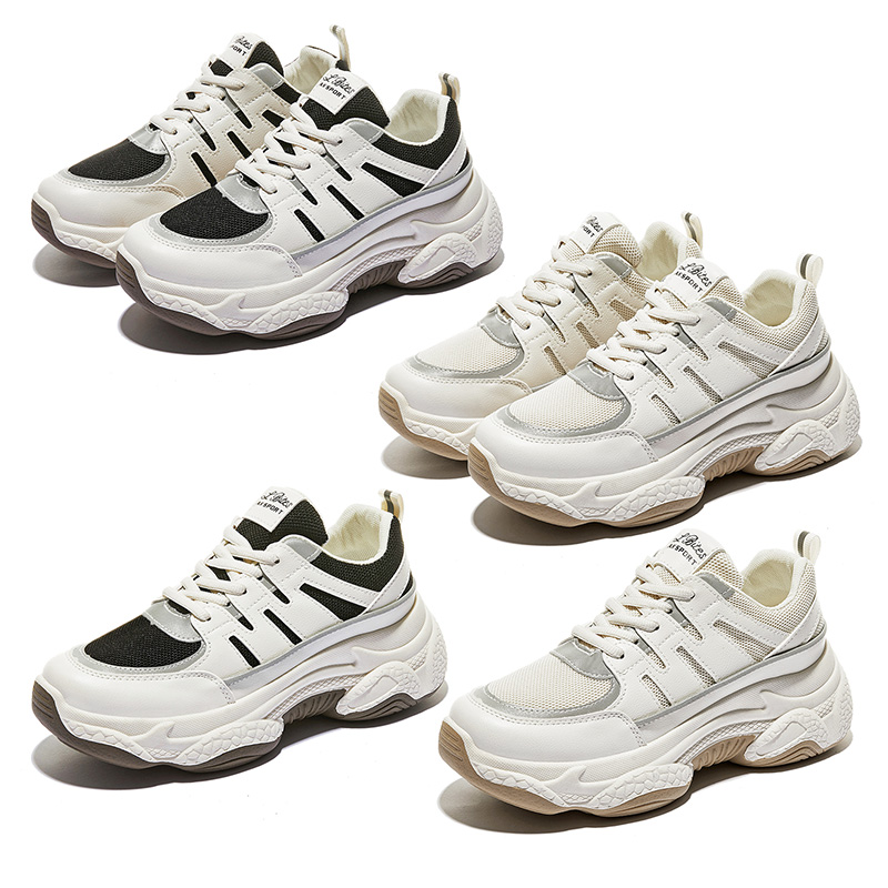 

women old dad shoes color triple white black fashion breathable comfortable trainer sport designer sneakers size 35-40, C2