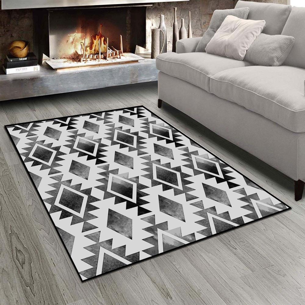 

Else Gray Black Tiles Morrocan Authentic 3d Print Non Slip Microfiber Living Room Modern Carpet Washable Area Rug Mat, As pic
