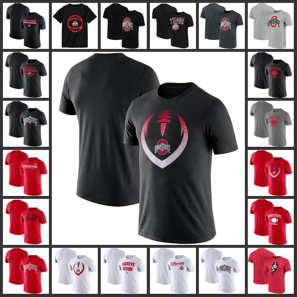 

Mens Ohio State Buckeyes Tops School T-Shirt The Running Vintage Staple Sideline Legend Performance Casual O-Neck T-Shirts, Black