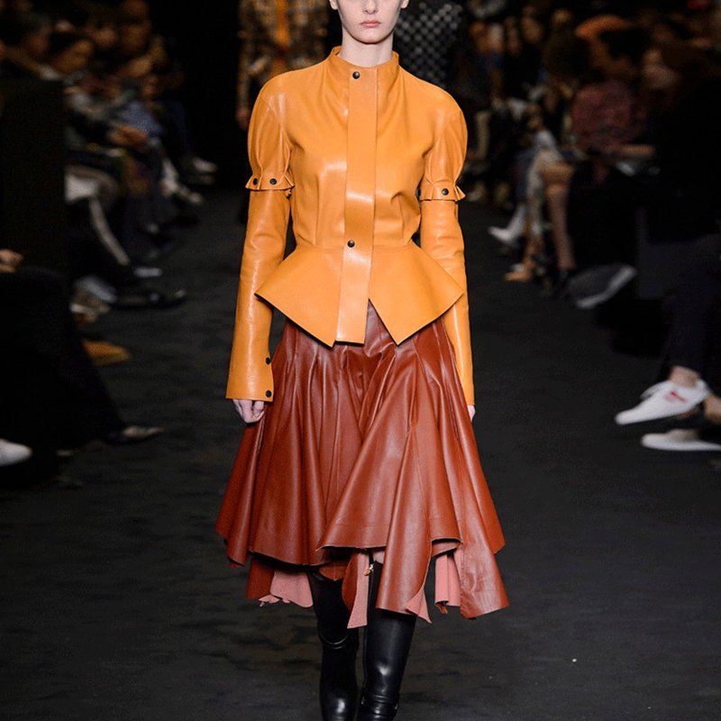 

Women Coats 100%Real Sheepskin Genuine 2019 Fashion Sheepskin Genuine Leather Short Jacket sleeves Detachable, Ivory