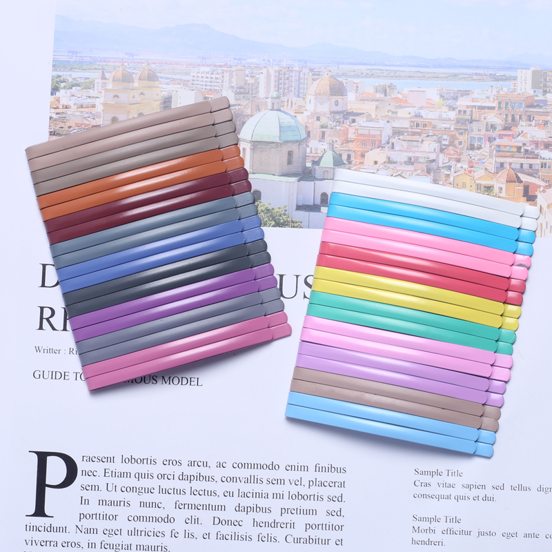 

20pcs Rainbow Color Bobby Pin Wide Side Clip Korean Girls Rubber Paint Curved Set Hair Accessories 6cm Modeling Tools Headwear