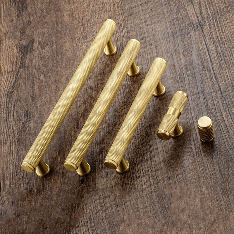 

Gold Brass Knurled/Textured simple Kitchen cabinet Handle Drawer Pulls Dresser Knobs Wardrobe Handles Furniture Door Hardware