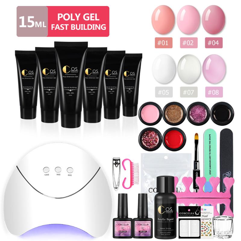 

COSCELIA Nail Builder Gel Set Nail Extending Crystal Jelly Set Nails Kit Art Manicure Tips Decoration Tools