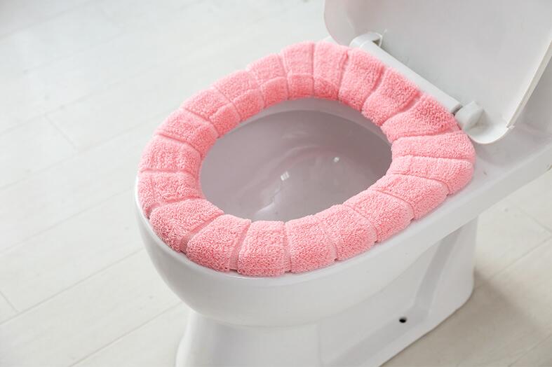 Comfortable Velvet Coral Toilet Seat Cover Standard Pumpkin Pattern Cushion D