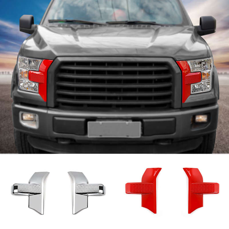 Décoration de face avant 2Color ABS Décoration de la pièce à 2 pièces adaptée aux accessoires extérieurs Ford F150 voiture de haute qualité