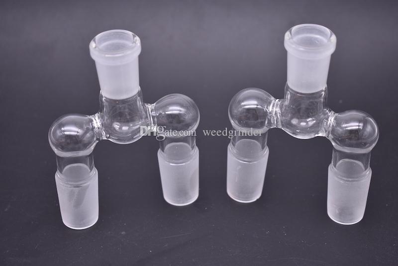

Heady Double Glass adapter 14mm 18mm female male Glass adapter double bowl adapter two size for = water oil rig bong pipes