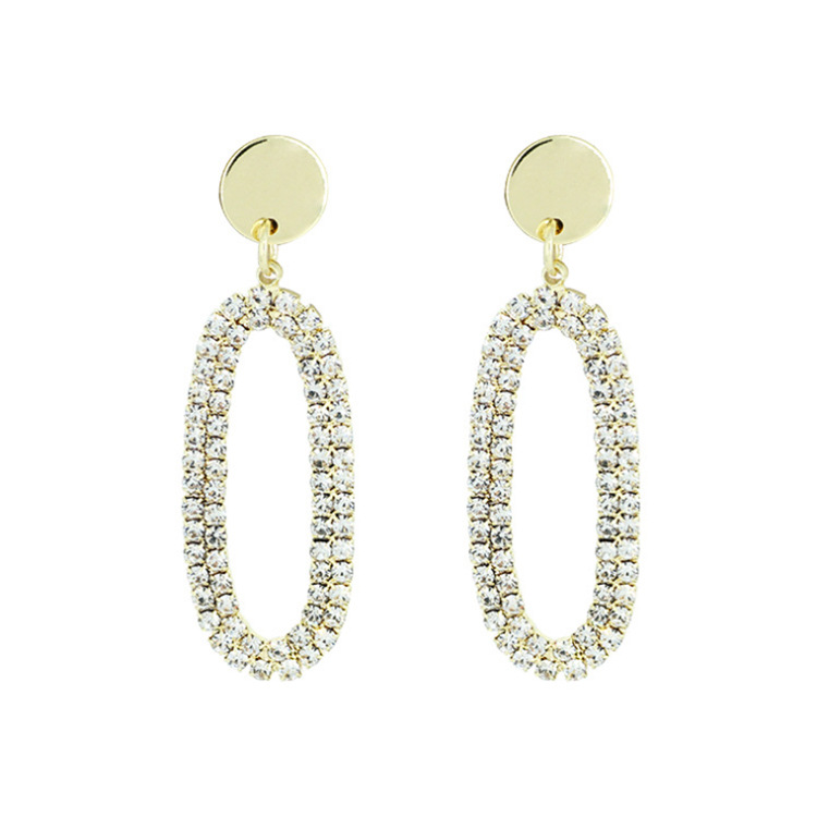 

new heart designer jewelry luxury Geometric shape of drilled Earrings jewelry women diamond earrings Alloy rhinestone ladies MD2021