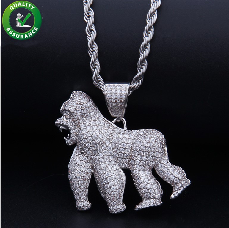 

Iced Out Chains Designer Necklace Hip Hop Jewelry Mens Luxury Pendant Micro Paved CZ Diamond Bling Pandora Style Charms Brands Gold Rapper