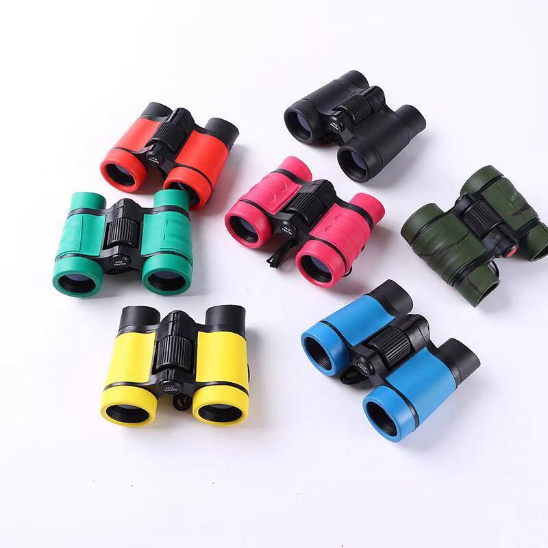 

new 4x30 plastic children binoculars pocket rubber handle anti-skid telescope children magnification outdoor games boy toy gift