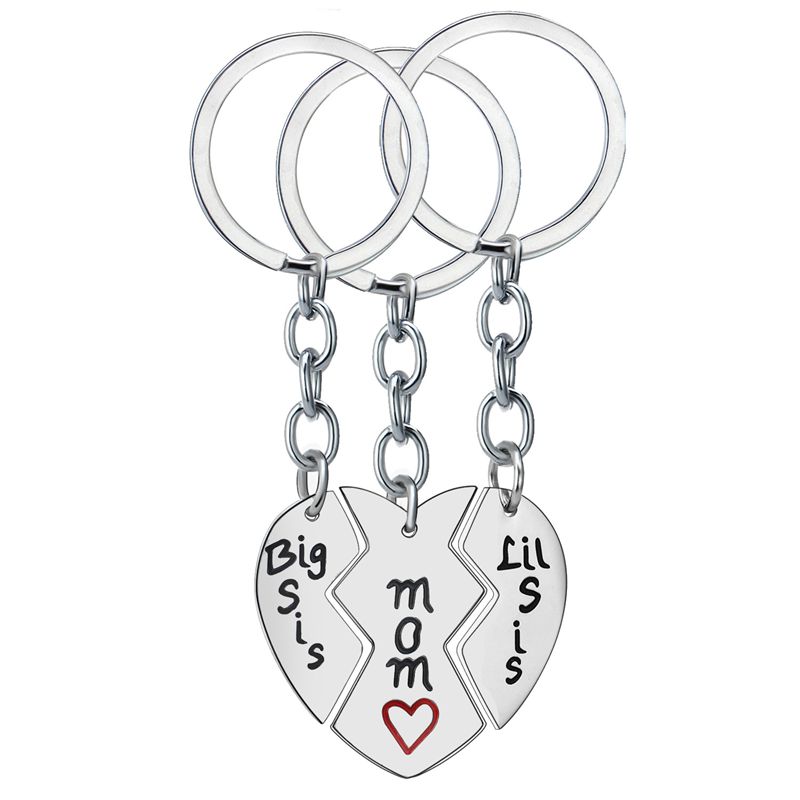 

Mom Birthday Gift from Daughter - 3PCS Stainless Steel Mother Big Sis Little Sis Keychain Gifts Set for Mother's Day (Stainless
