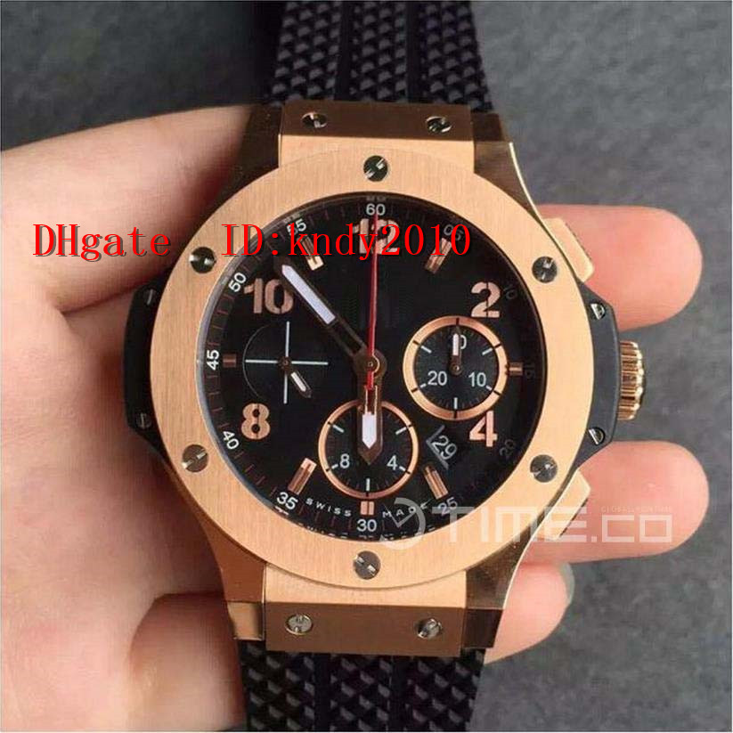 

New 301.PX.130.RX Men Wristwatch 44mm Black Dial Rose Gold Bezel 4104 A7750 Mechanical watch Sapphire Luminous Water Resistant Watch