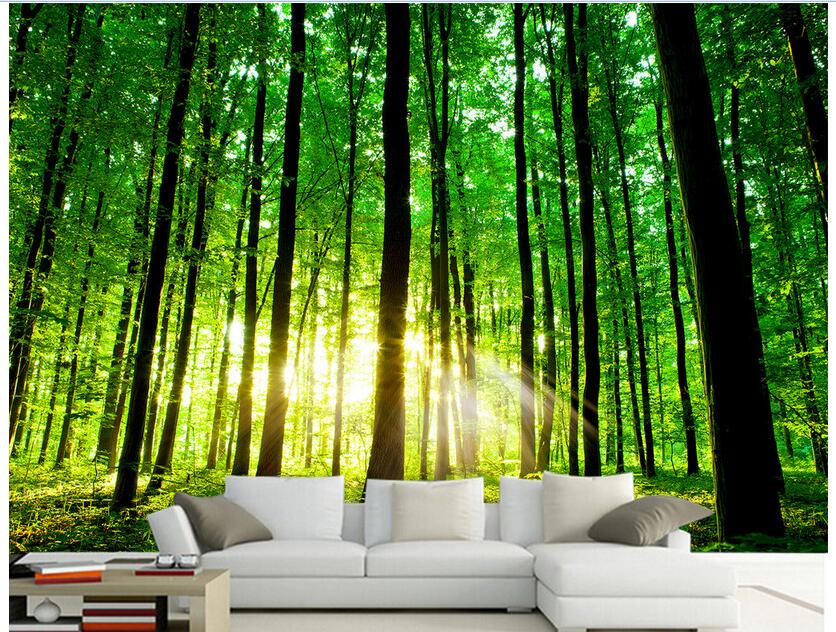 

WDBH 3d wallpaper custom photo on the wall Sunny forest tree tv background living room home decor 3d wall murals wallpaper for walls 3 d, Non-woven