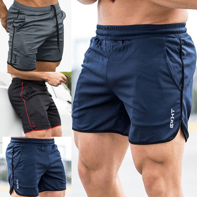 

Men GYM Shorts Training Running Sport Workout Casual Jogging Shorts Trousers 2019 Mens Beachwear Shorts Casual Short Hot Sale, White;black