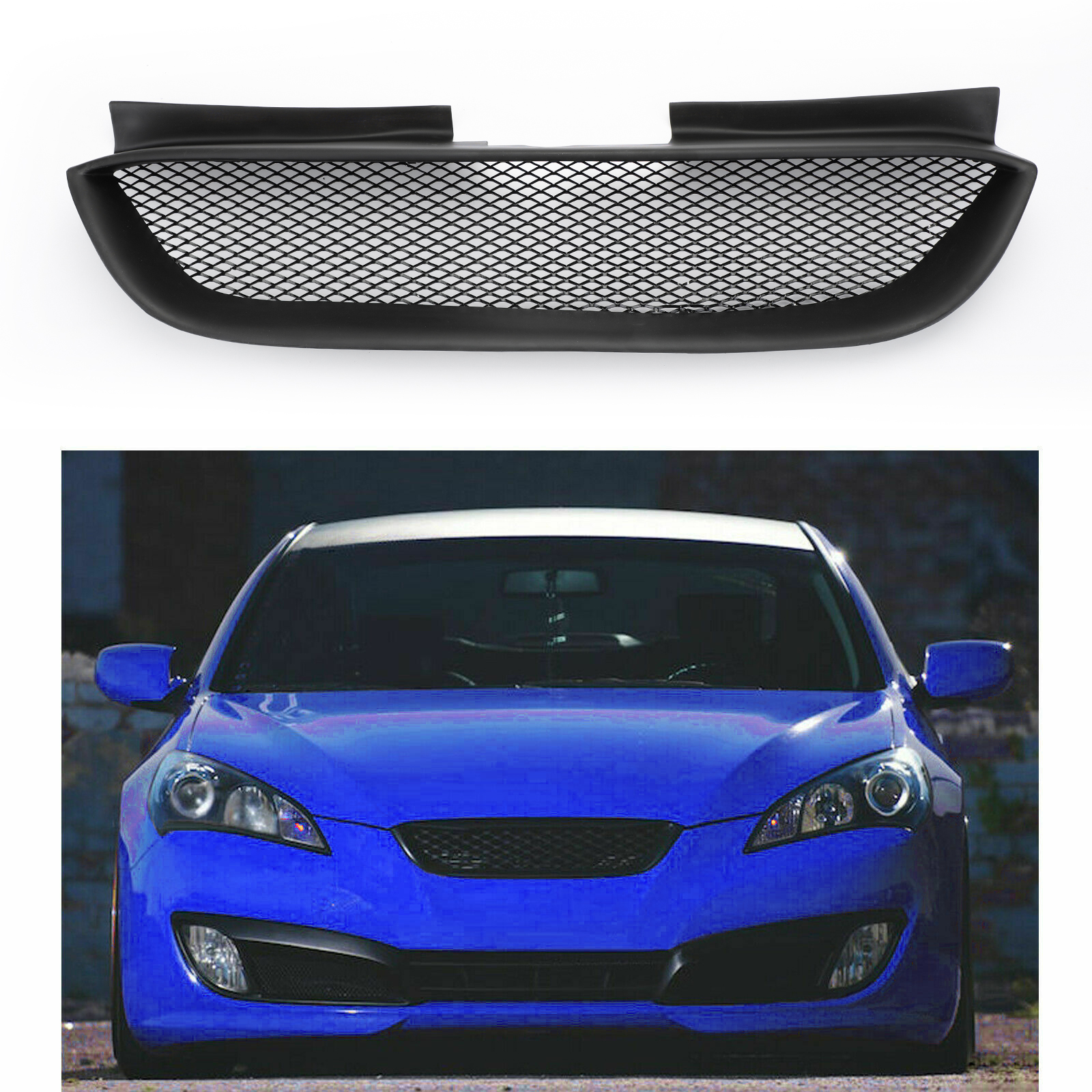 

US Stock Front Hood Mesh Grille Bumper Grill for Hyundai Genesis Coupe Black 2009-2011