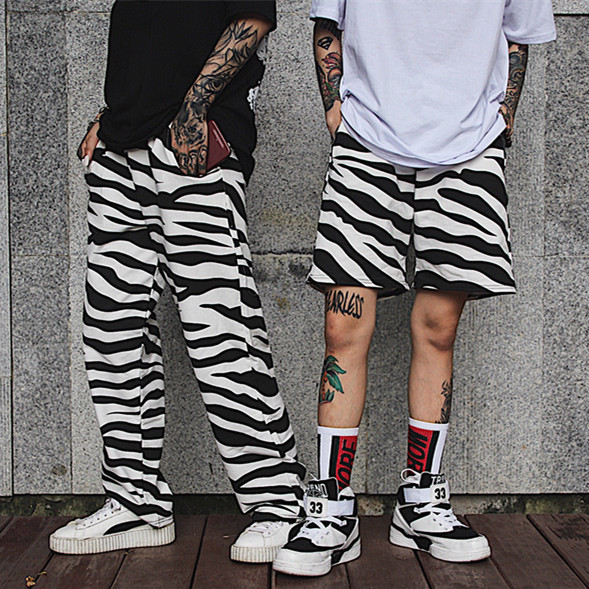 

Korea ulazzang The same paragraph Harajuku BF Wind Wild Vintage Zebra hip-hop loose Men and women Lovers Casual Long pants, 02