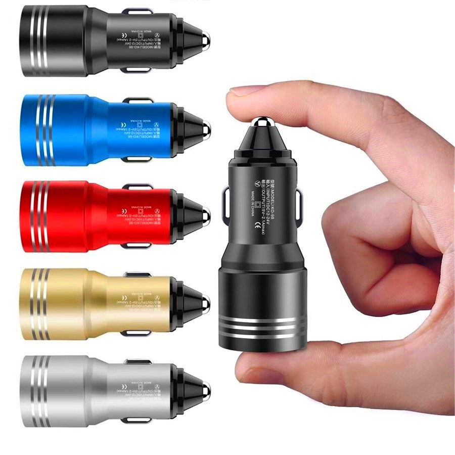 

Led Light Dual Usb Ports 2.1A Car Charger for huawei xiaomi android phone gps pc